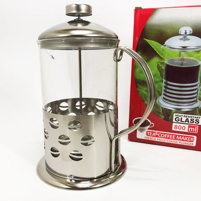Заварник френч-пресс Unique UN-1153 0.8 л, Стильный стеклянный заварочный чайник, Заварник для трав