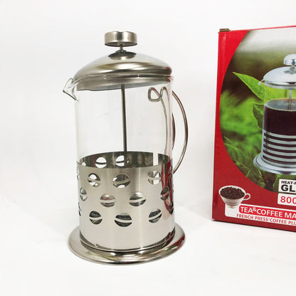 Заварник френч-пресс Unique UN-1153 0.8 л, Стильный стеклянный заварочный чайник, Заварник для трав