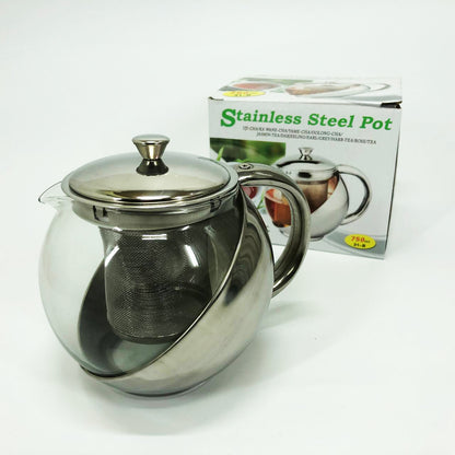 Стеклянный заварник с сетчатым фильтром UNIQUE UN-1162 0.75 л Удобный заварочный чайник из стекла с ситом