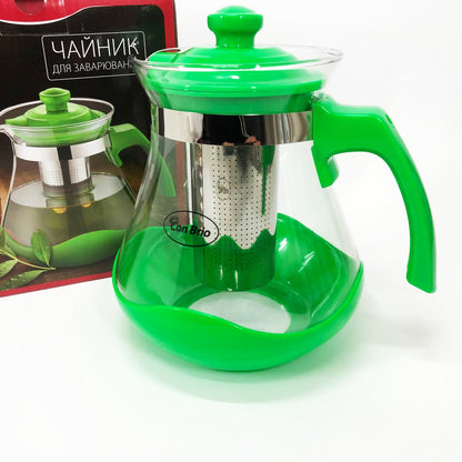 Чайник заварочный Con Brio Green CB-6215 1,5 л, Чайник самовар стеклянный. Цвет: зеленый