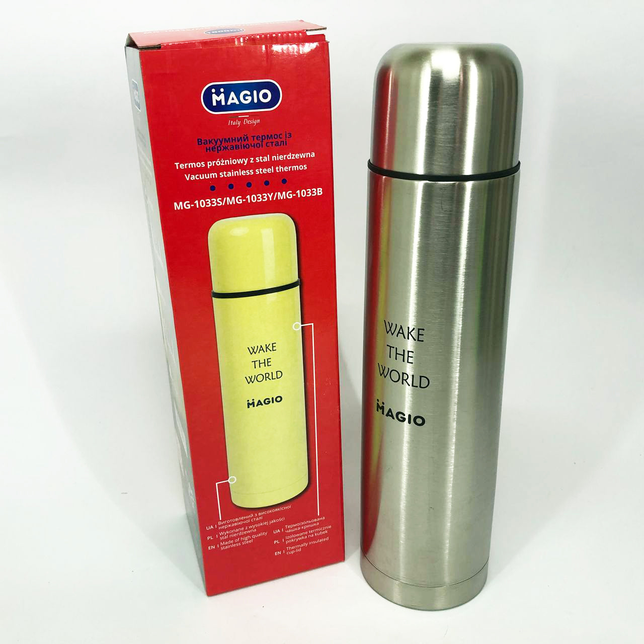 Термос из нержавеющей стали 1 л MAGIO MG-1033S, Термокружка для детей, Термос для питьевой вод