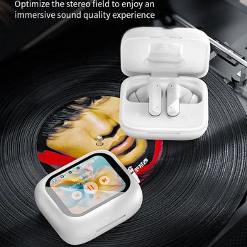 Наушники беспроводные LX-10 TWS Earbuds с LED дисплеем, Блютуз гарнитуры, Вакуумные наушники. Цвет: белый