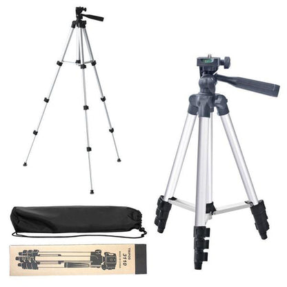 Штатив для телефона и фотоаппарата Tripod 3110 PRO портативный трипод 0,35-1.02м высота. Цвет: серебряный