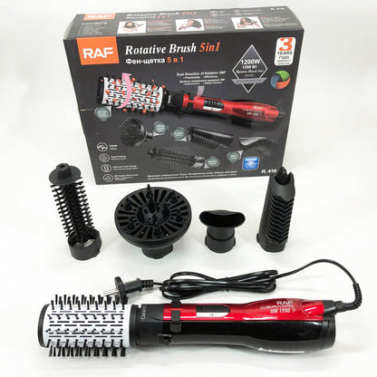 Фен стайлер RAF R.416 5в1 щетка расческа для сушки укладки волос 1200 Вт