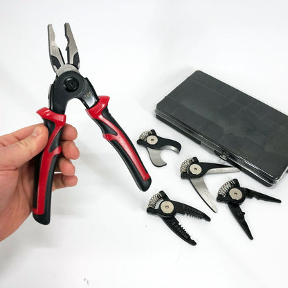 Багатофункціональний набір швидкозмінних інструментів 5 в 1 (плоскогубці, зачищення ізоляції, щипці обтискні)