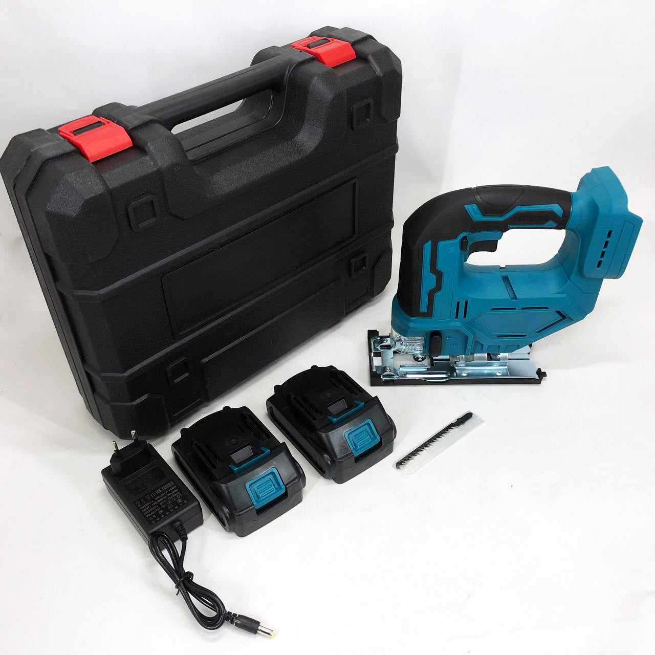 Аккумуляторный бесщеточный лобзик 24V с 2 АКБ в пластиковом кейсе с регулировкой скорости и угла наклона