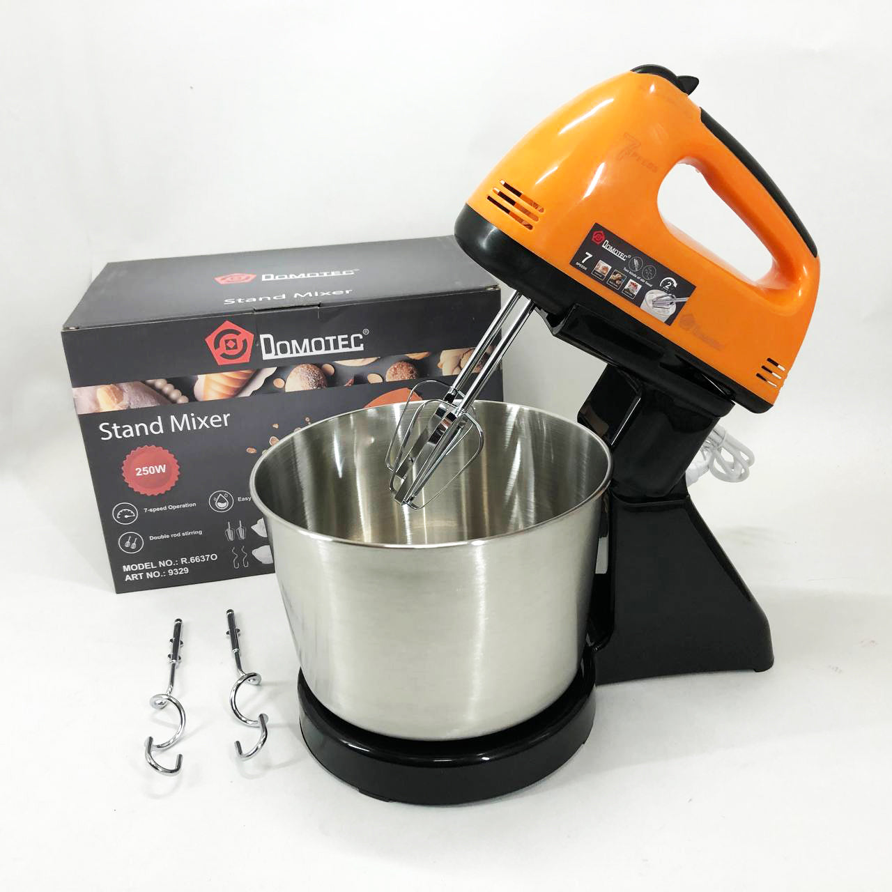 Стационарный миксер для кухни на 7 скоростей Domotec R6637O 250 W Кухонный электрический миксер с чашей