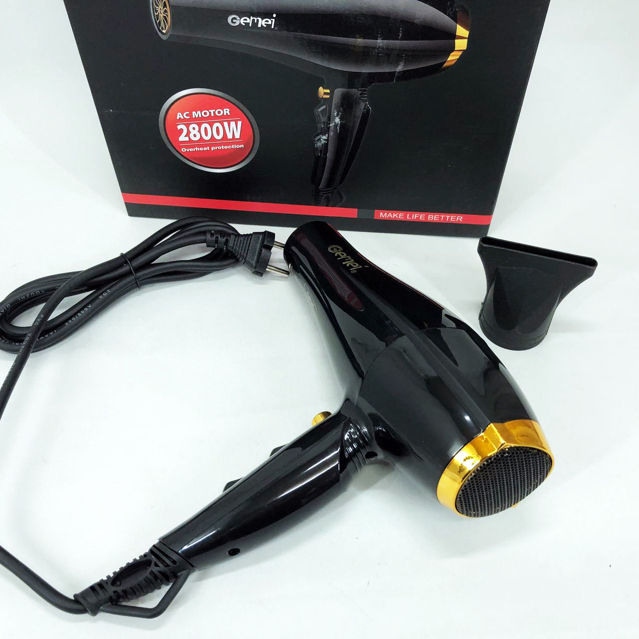 Фен Gemei GM-1765 Профессиональный фен для волос две скорости и три режима для сушки и укладки волос