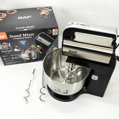 Стационарный миксер ручной RAF R.6652 с металлической чашей 3.5 л 1000 Вт