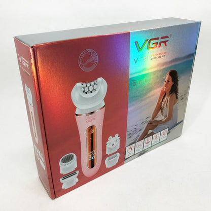 Эпилятор VGR 5 в 1 V-751, 5 насадок. Цвет: розовый