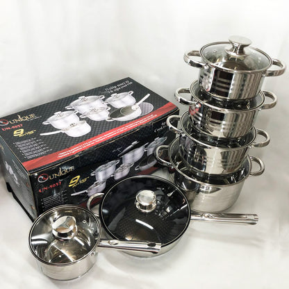 Набор посуды UNIQUE UN-5037 12 предметов (16; 16; 18; 20; 24; сковорода 24 см)