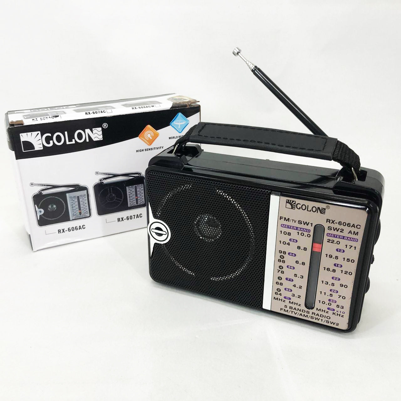 Радиоприёмник портативное радио Golon RX-606 от сети и на батарейках приемник ретро колонка fm акустическая