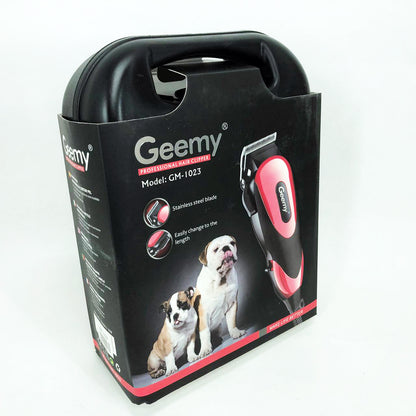 Машинка Gemei GM-1023 для стрижки животных с 4 насадками для любого типа шерсти + ножницы и расческа-гребешок