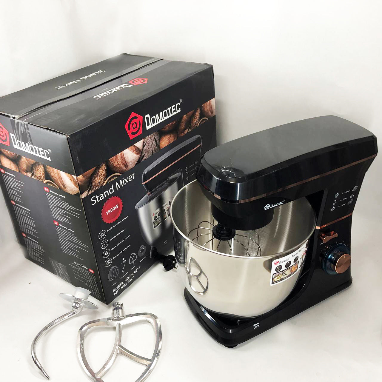 Настольный миксер-тестомес планетарный Domotec R 6673 12 л, Планетарный комбайн Стационарный для дома