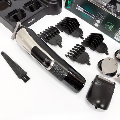 Набор для стрижки VGR 5 в 1 V-111, 9 насадок, Аккумуляторный универсальный триммер для стрижки