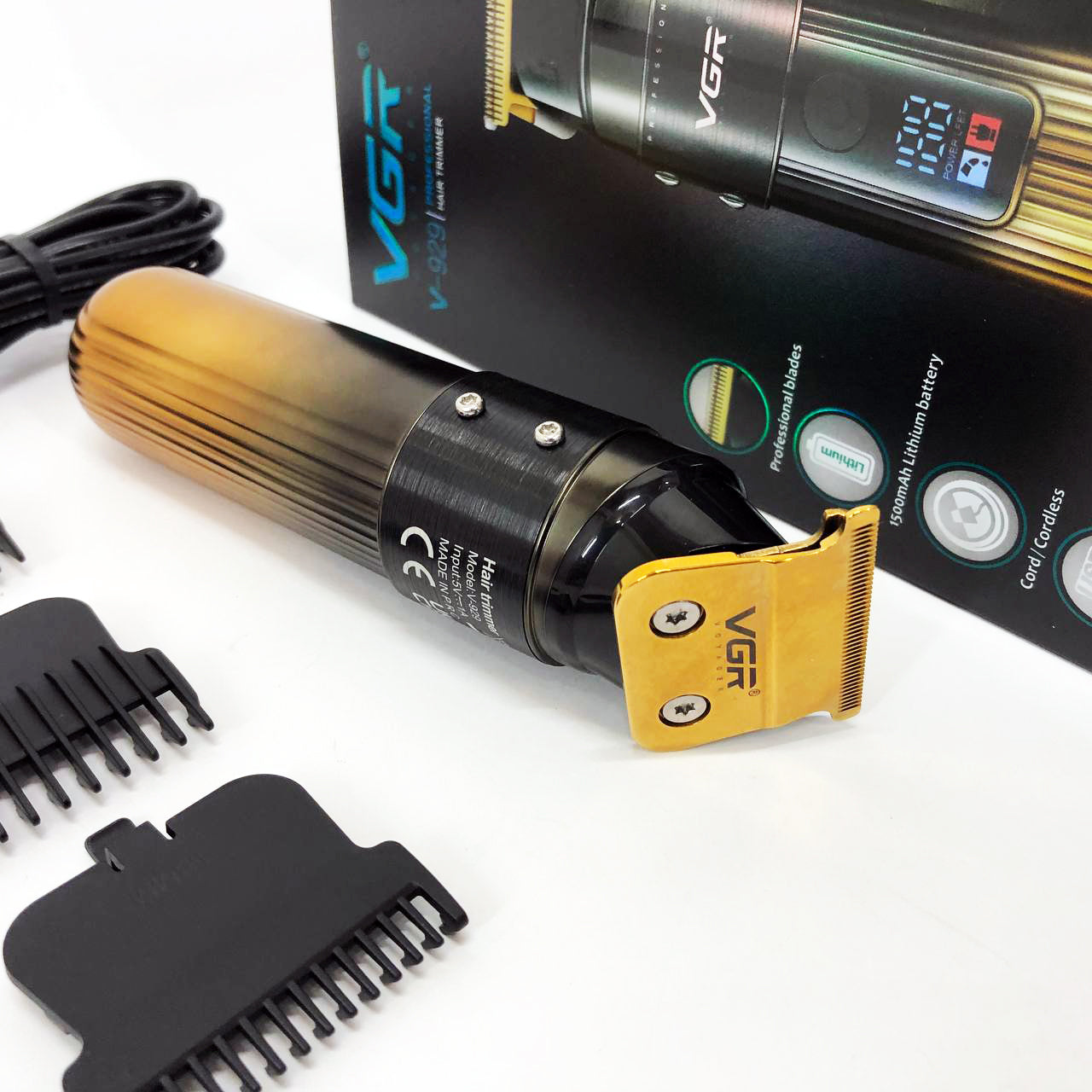 Машинка для стрижки волос VGR V-929 аккумуляторная, Машинка окантовочная профессиональная для бороды