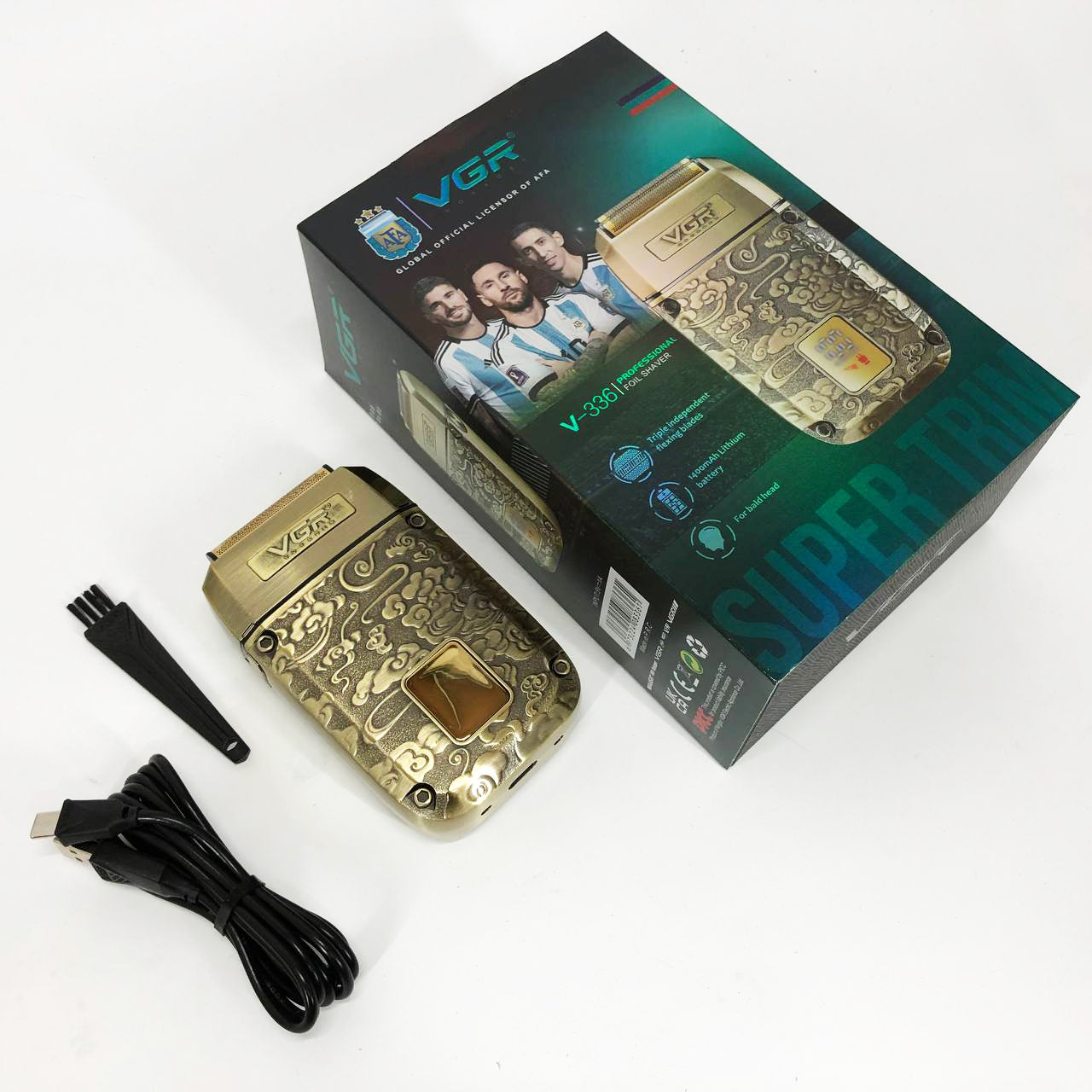 Электробритва-шейвер VGR V-336 LED Display мужская профессиональная для сухого и влажного бритья металлическая