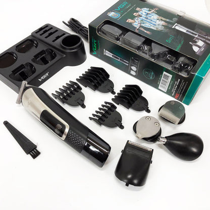 Набор для стрижки VGR 5 в 1 V-111, 9 насадок, Аккумуляторный универсальный триммер для стрижки