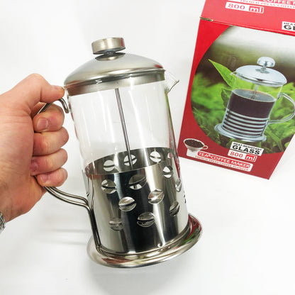 Заварник френч-пресс Unique UN-1153 0.8 л, Стильный стеклянный заварочный чайник, Заварник для трав