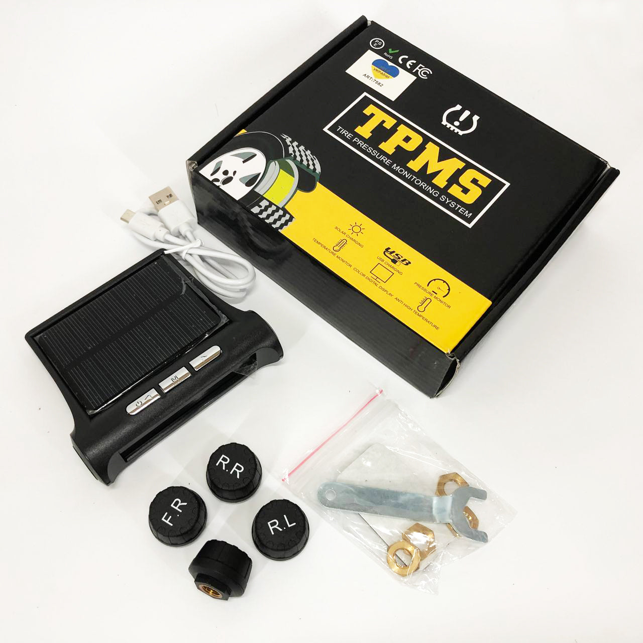 Система контроля давления в шинах TPMS+SOLAR внешние датчики