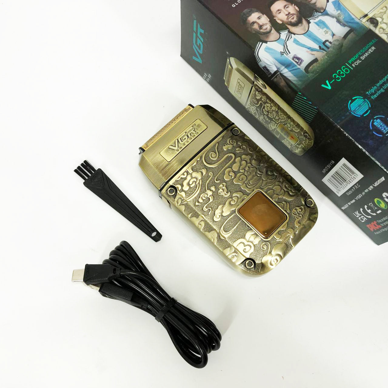 Электробритва-шейвер VGR V-336 LED Display мужская профессиональная для сухого и влажного бритья металлическая