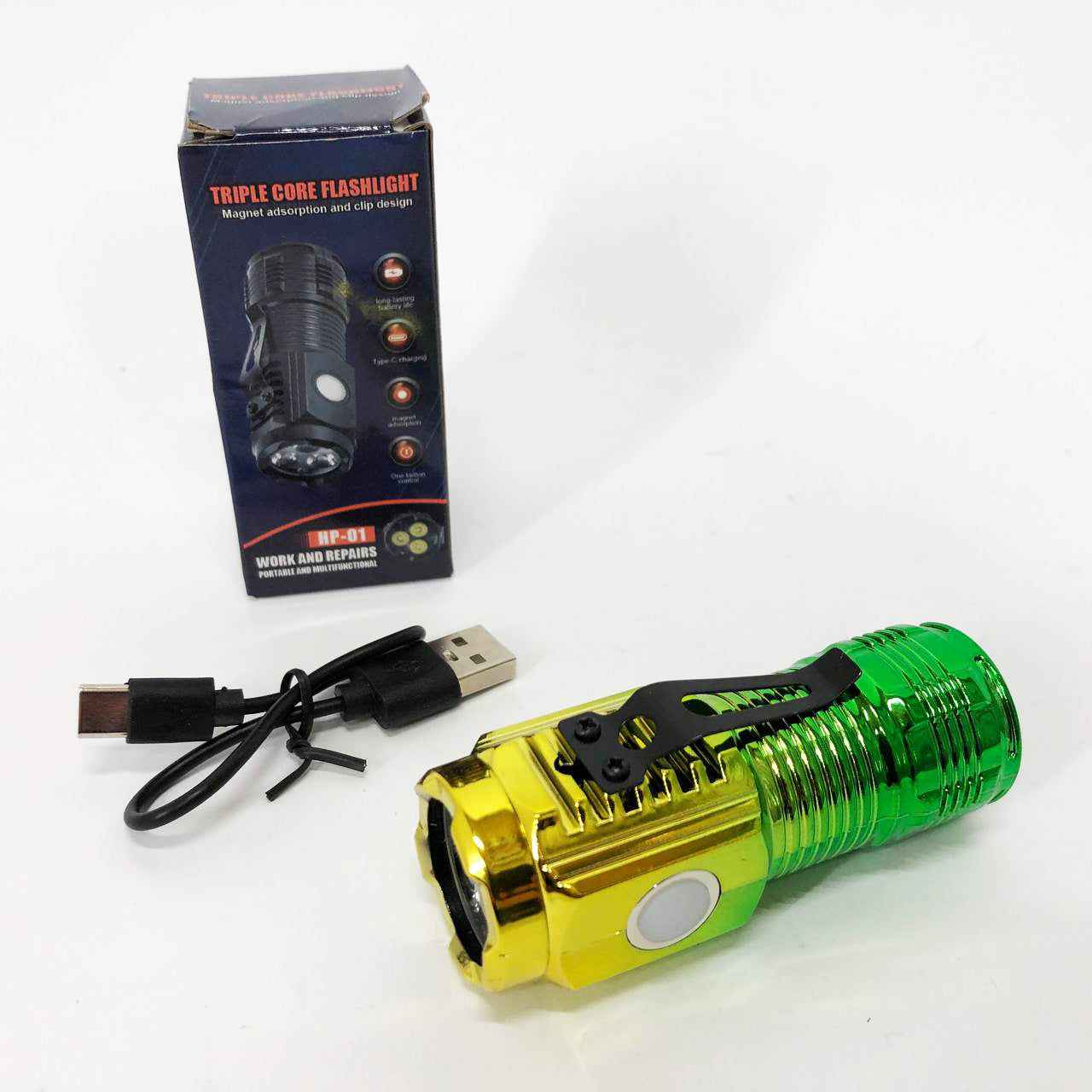 Карманный фонарик PLD-HP01-3LED, Мощный аккумуляторный лед фонарик, Лед фонарь ручной