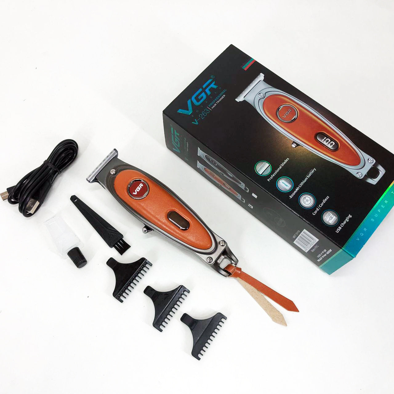 Триммер VGR V-263 BLACK. Цвет: оранжевый