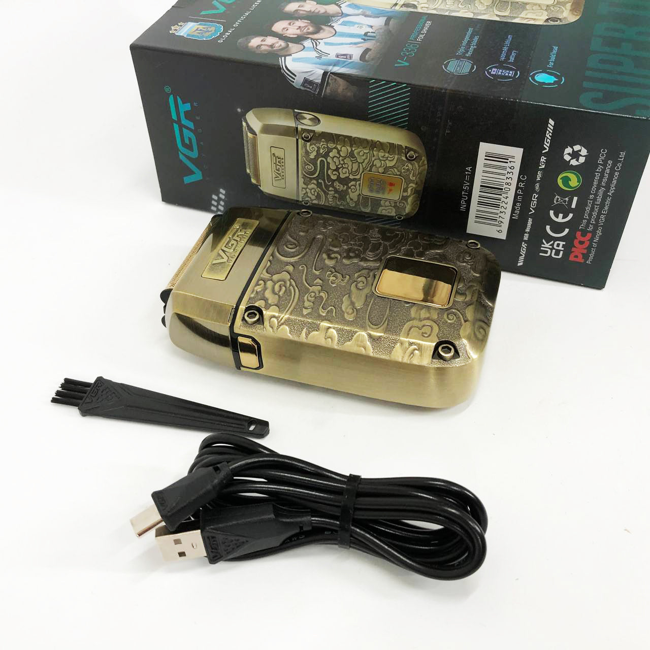 Электробритва-шейвер VGR V-336 LED Display мужская профессиональная для сухого и влажного бритья металлическая