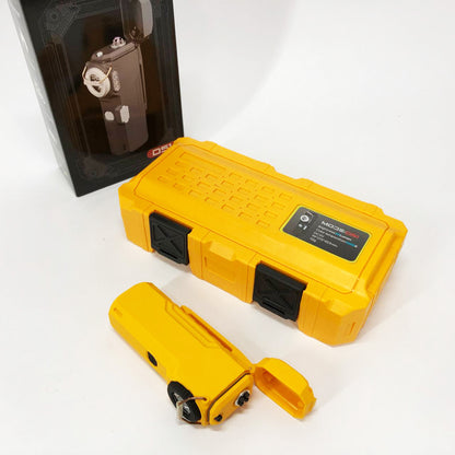 Фонарик-зажигалка армейская MULTIFUNCTIONAL D51-COB электроимпульсная аккумуляторная. Цвет: желтый