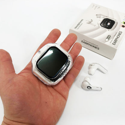 Беспроводные вакуумные наушники TWS с LED дисплеем, влагозащита IPx4 Bluetooth 5.4 с кейсом. Цвет: белый