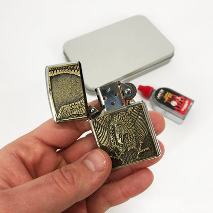 Зажигалка бензиновая в подарочной коробке N13, подарочные прикольные зажигалки, подарок зажигалка парню