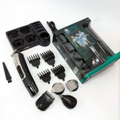 Набор для стрижки VGR 5 в 1 V-111, 9 насадок, Аккумуляторный универсальный триммер для стрижки