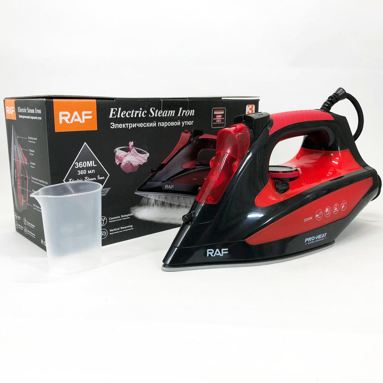 Утюг с керамической подошвой RAF R.1233 мощность 2200Вт 320 мл
