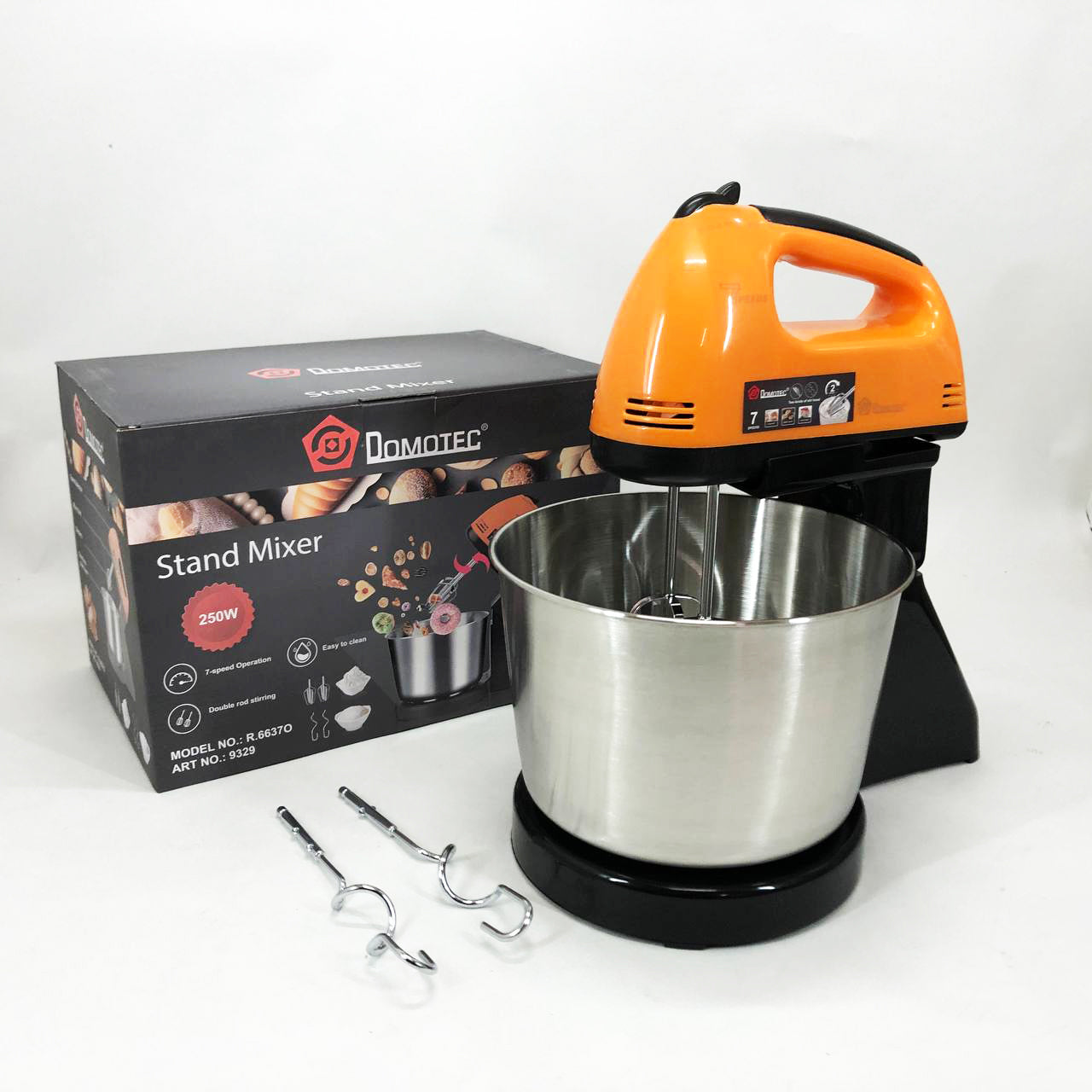 Стационарный миксер для кухни на 7 скоростей Domotec R6637O 250 W Кухонный электрический миксер с чашей
