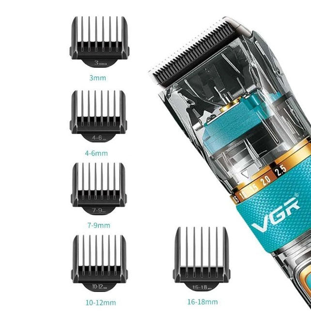 Машинка для стрижки волос и бороды VGR V-695 с LED дисплеем IPX7 влагозащита, Окантовочная машинка