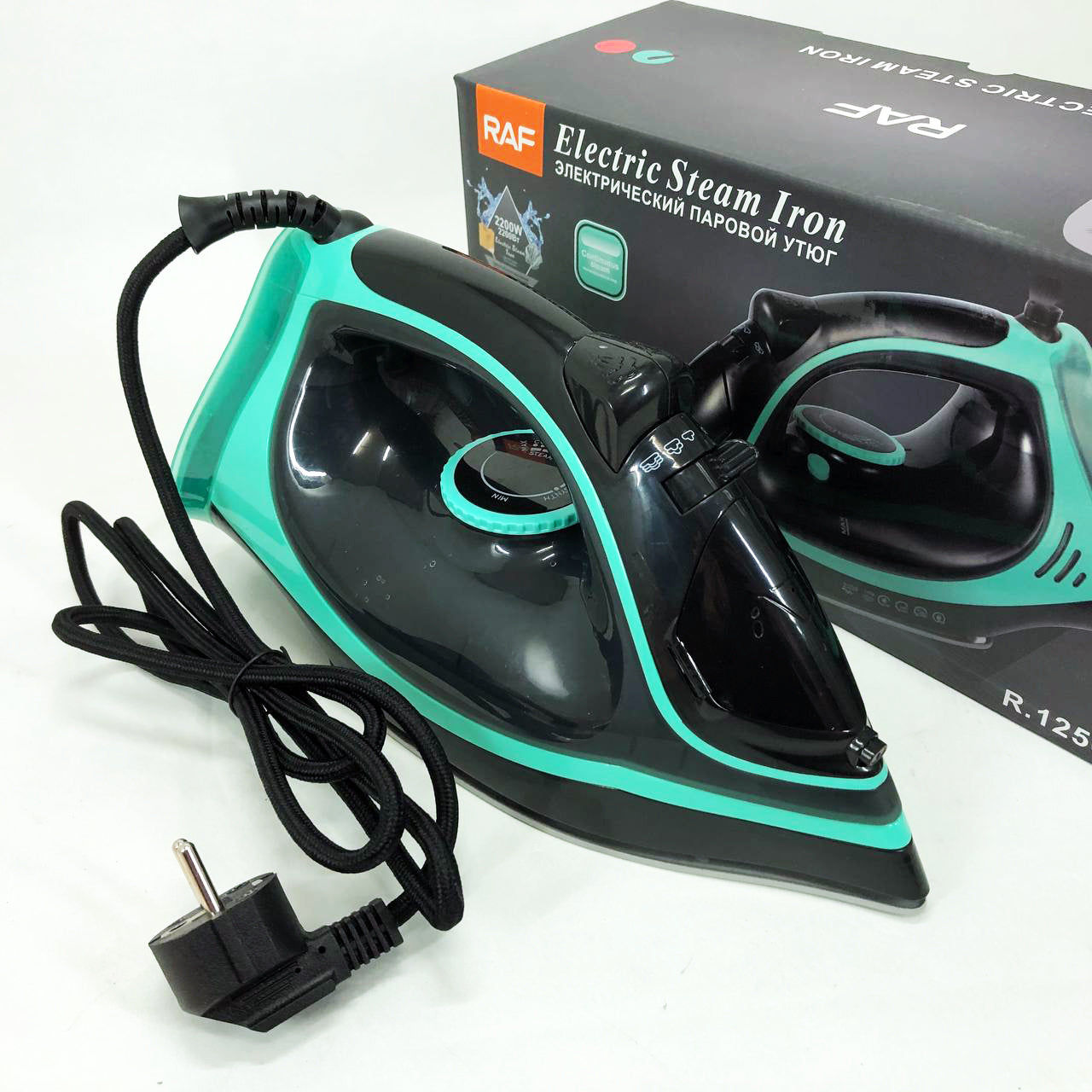 Утюг паровой RAF R.1250 с керамической подошвой и функцией самоочистки 2200 Вт. Цвет: синий