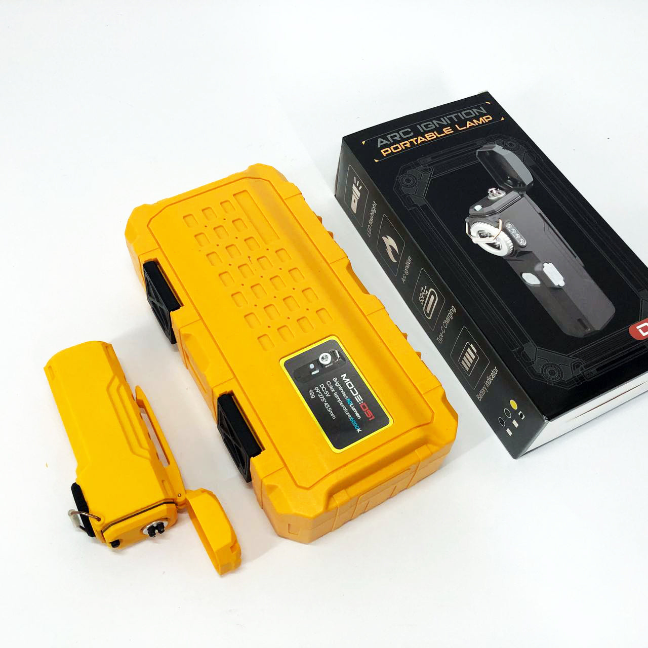 Фонарик-зажигалка армейская MULTIFUNCTIONAL D51-COB электроимпульсная аккумуляторная. Цвет: желтый