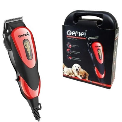 Машинка Gemei GM-1023 для стрижки животных с 4 насадками для любого типа шерсти + ножницы и расческа-гребешок