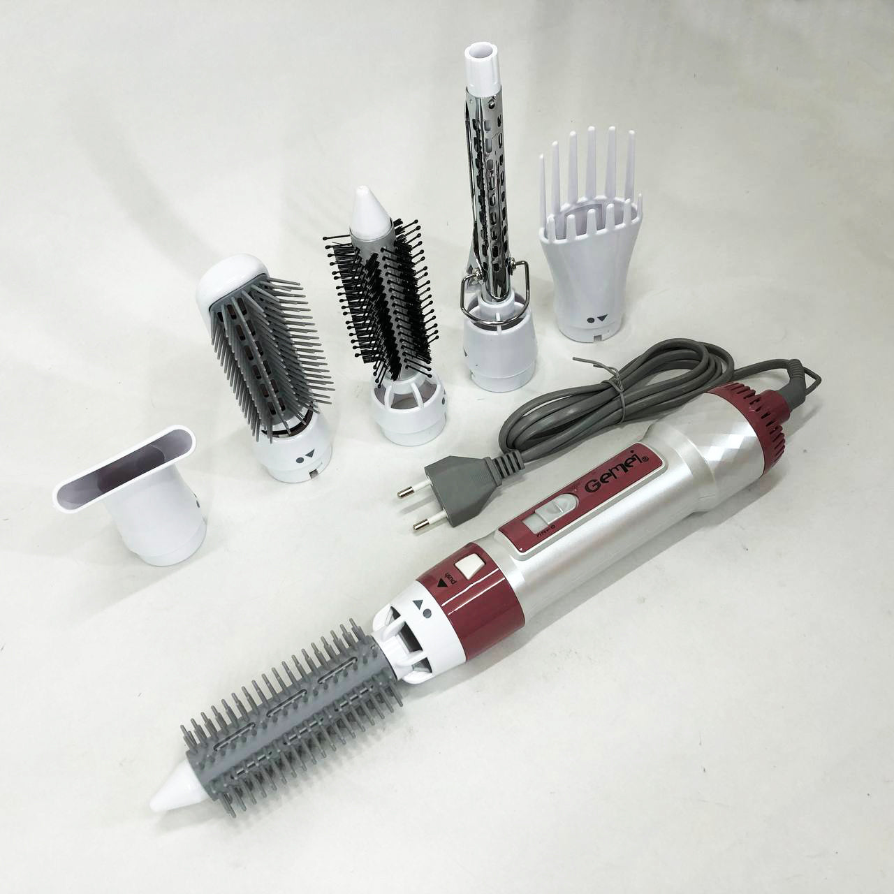 Фен для волос стайлер с насадками Gemei GM-4836 7 в 1, Фен-стайлер с различными насадками