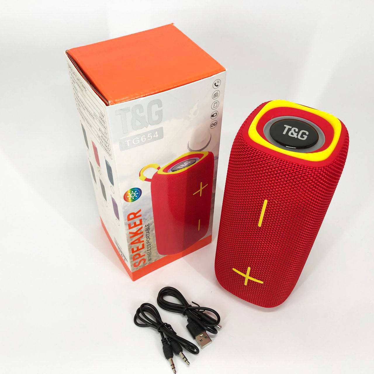 Портативная Bluetooth колонка TG654 8W с подсветкой, блютуз колонка для улицы. Цвет: красный