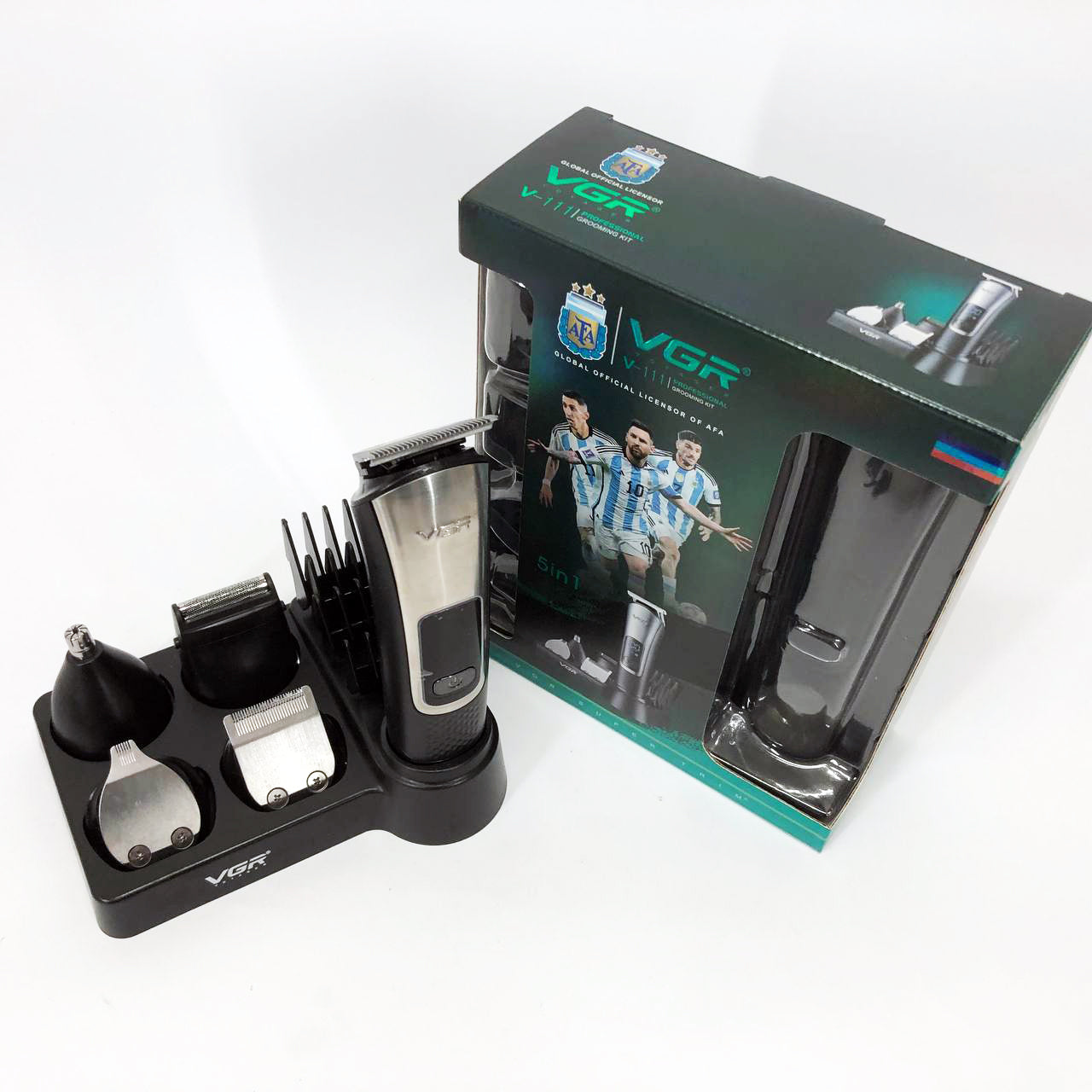 Набор для стрижки VGR 5 в 1 V-111, 9 насадок, Аккумуляторный универсальный триммер для стрижки