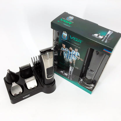 Набор для стрижки VGR 5 в 1 V-111, 9 насадок, Аккумуляторный универсальный триммер для стрижки