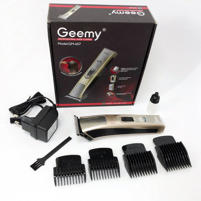 Машинка для стрижки Gemei GM-657 беспроводная с комплектом насадок, Парикмахерские машинки