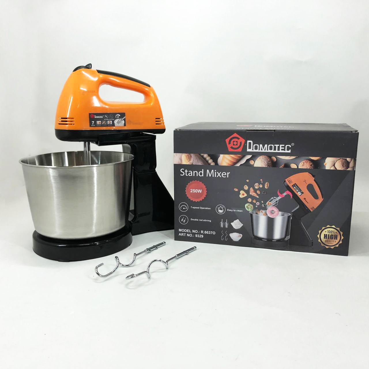 Стационарный миксер для кухни на 7 скоростей Domotec R6637O 250 W Кухонный электрический миксер с чашей