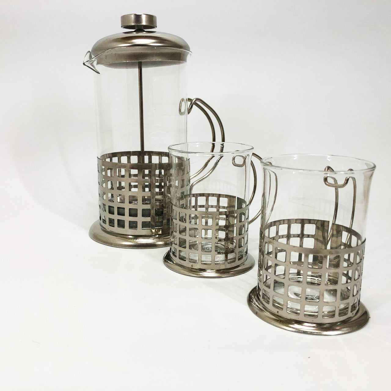 Пресс заварник из жаропрочного боросиликатного стекла UNIQUE UN-1155 0.6 л + 2 чашки Френч-пресс для кофе