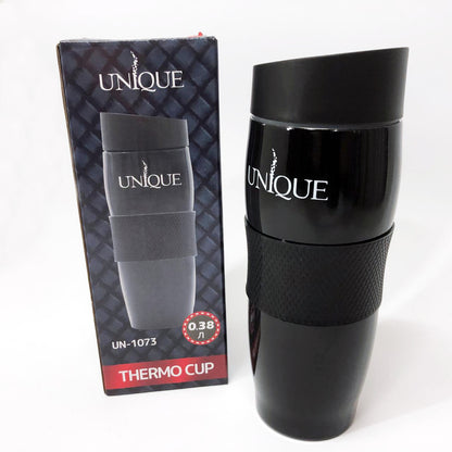 Термокружка UNIQUE UN-1073 0.38 л, Термос для питьевой воды туристический. Цвет: черный