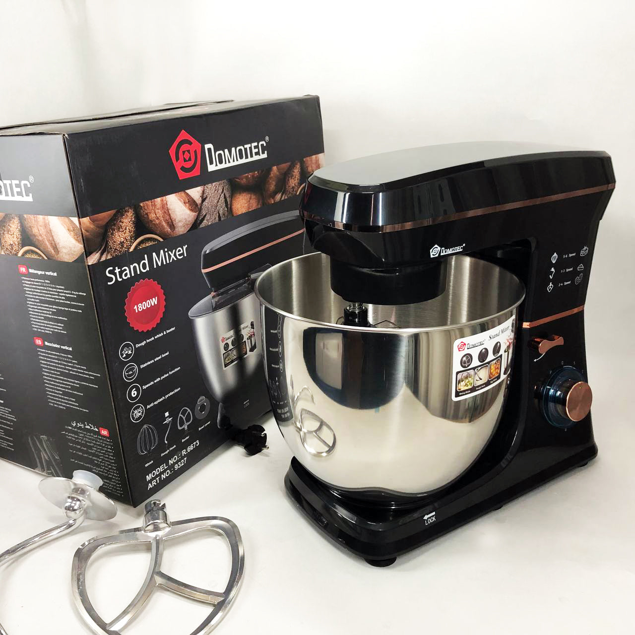 Настольный миксер-тестомес планетарный Domotec R 6673 12 л, Планетарный комбайн Стационарный для дома