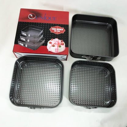 Набор квадратных разъемных форм для выпечки Unique UN-1704 20/22/24 см