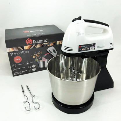 Миксер стационарный с металлической чашей Domotec R6637W Кухонный электрический на 250 Вт 7 скоростей