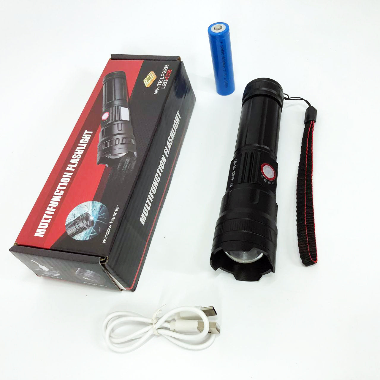 Фонарик карманный светодиодный Police BL-6525-GT100 с ремешком и функцией зума